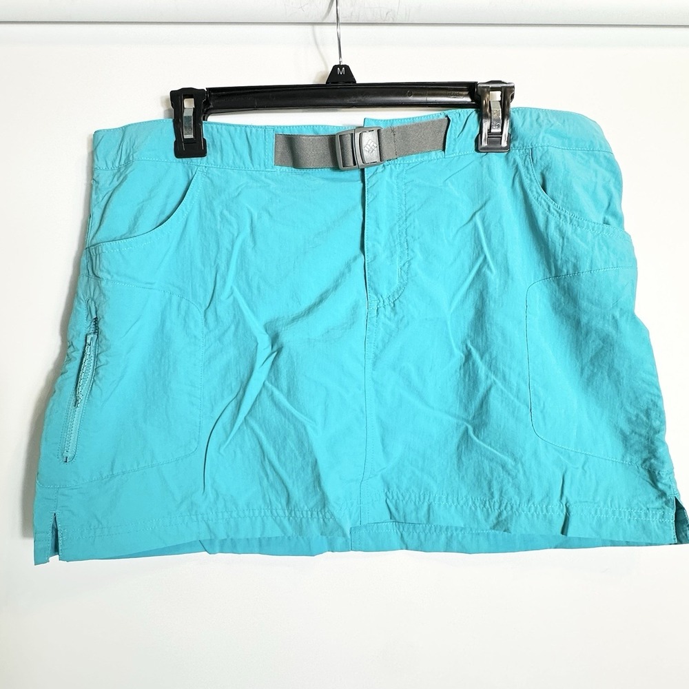 Columbia Womens Sz 14 Turquoise Omni-Wick Outdoor Utility Athletic Skirt Belted